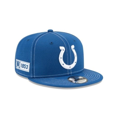 Blue Indianapolis Colts Hat - New Era NFL Official NFL Sideline Road 9FIFTY Snapback Caps USA6281435